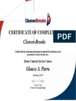 Certificate of Completion: Cleaver-Brooks