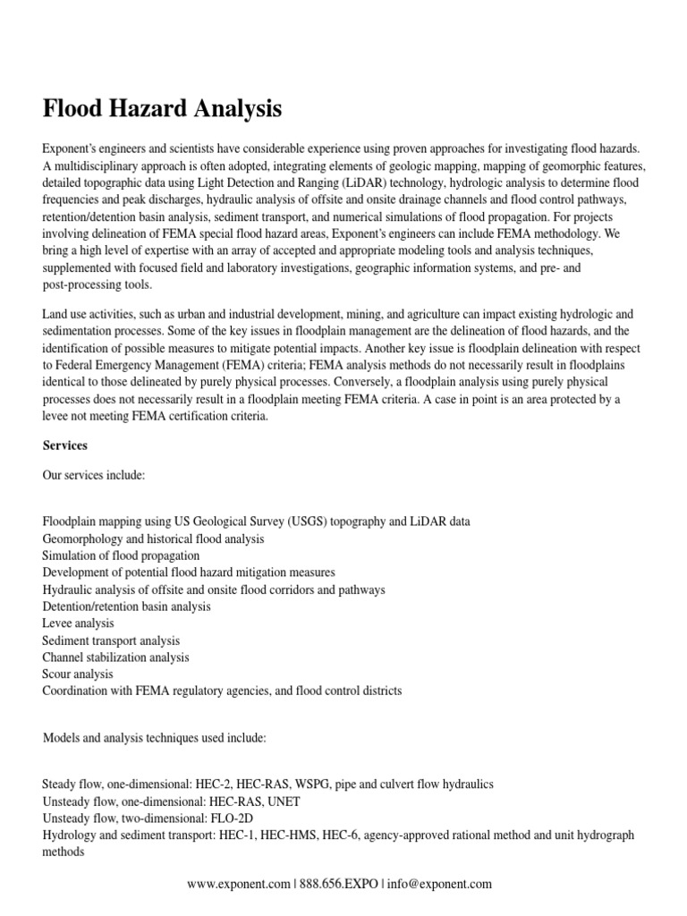 Flood Hazard Analysis Pdf Flood Floodplain