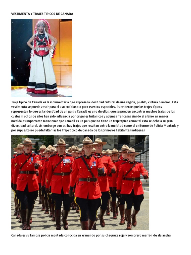 Vestimenta y Trajes Tipicos de Canada | PDF | Canadá | Ropa
