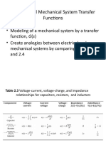 Translational Mechanical System Transfer Functions