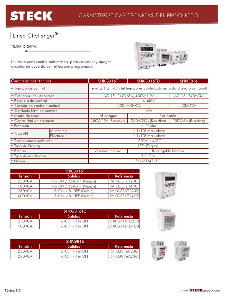 Timer Digital - FT - 046 - 00 - Esp | PDF | Electricidad | Ingenieria ...