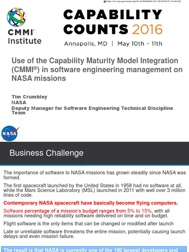 Use of The Capability Maturity Model Integration (CMMI) in Software ...