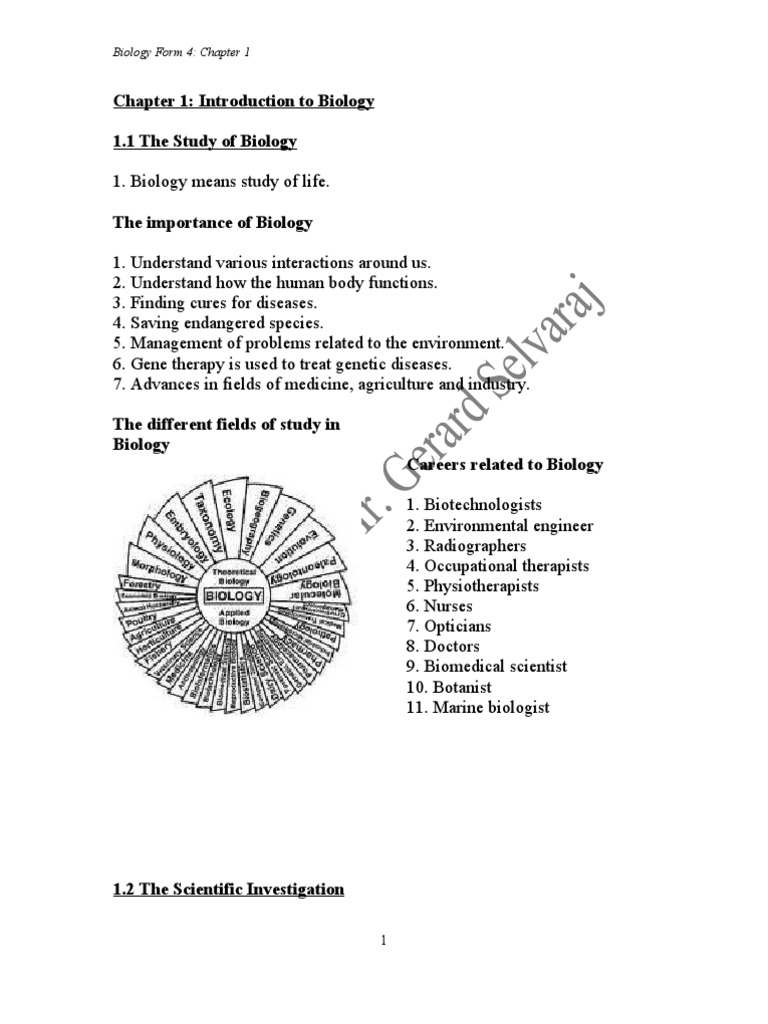 Biology Form 4 Chapter 1 (Introduction to Biology)  Biotechnology