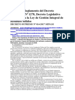 Reglamento Del Decreto Legislativo #1278, D.S. #014-2017-MINAM