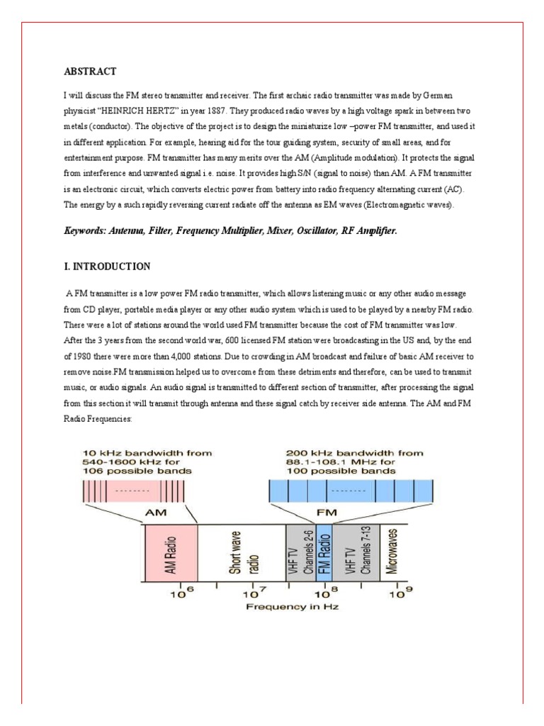 Keywords Antenna, Filter, Frequency Multiplier, Mixer, Oscillator, RF