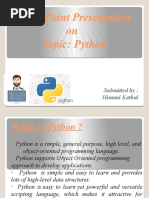 Power Point Presentation On Topic: Python: Submitted By: Himani Kathal