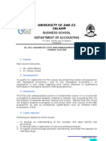 UDSM Cost and Management Accounting Course Outline