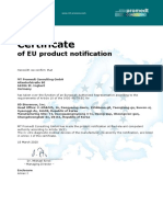 Certificate: of EU Product Notification