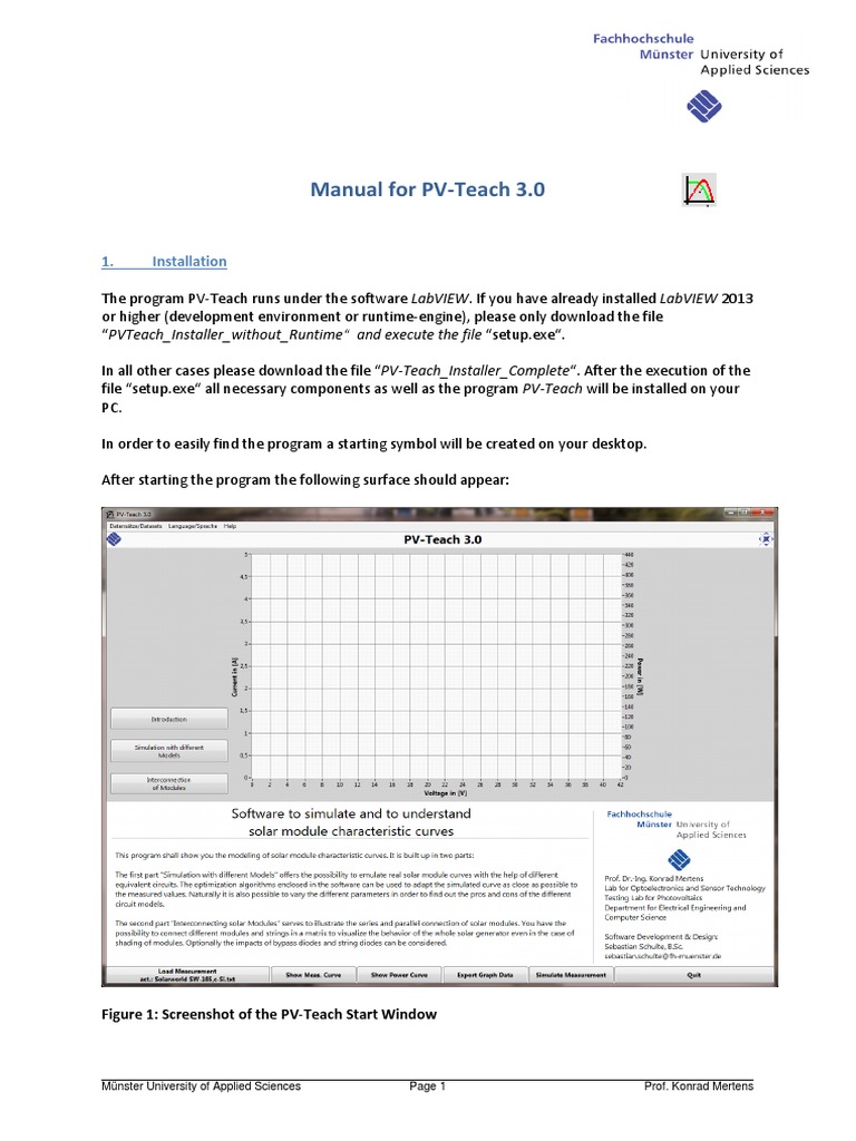 PV-Teach 3.0 Installation Manual | PDF | Mathematical Optimization ...