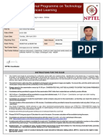 NPTEL Java Programming Exam Hall Ticket