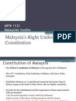 Malaysia's Right Under Constitution: MPW 1133 Malaysian Studies