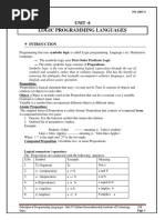 Logic Programming Languages: Unit - 6