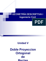 Unidad V - Doble Proyeccion Ortogonal de Rectas - Geometria Descrptiva (1)