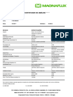 Certificado de análise de produto de inspeção por partículas magnéticas