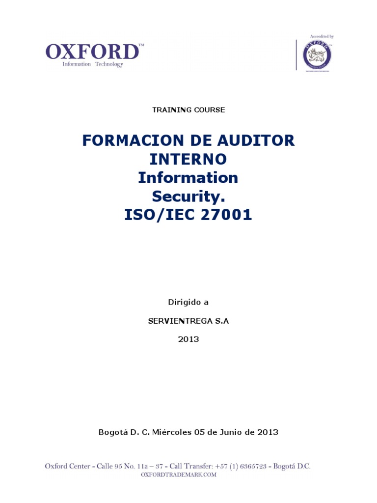 Training ISO 27001 - Servientrega PDF | PDF | Tecnologías de la ...