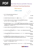 Rolle S Theorem and Lagrange S Mean Value Theorem. Previous Years Board Questions 1998 To 2020 With Answers of Isc Class 12 Maths .