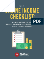 Online Income Checklist:: A7-Step Action Plan To Quickly Generate Revenue From Your Blog, Vlog or Podcast