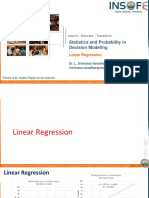 Statistics and Probability in Decision Modeling: Linear Regression
