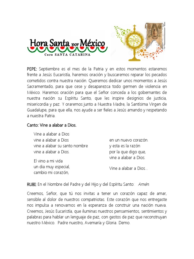 Hora Santa por la Paz en México | PDF | eucaristía | Cristo (título)