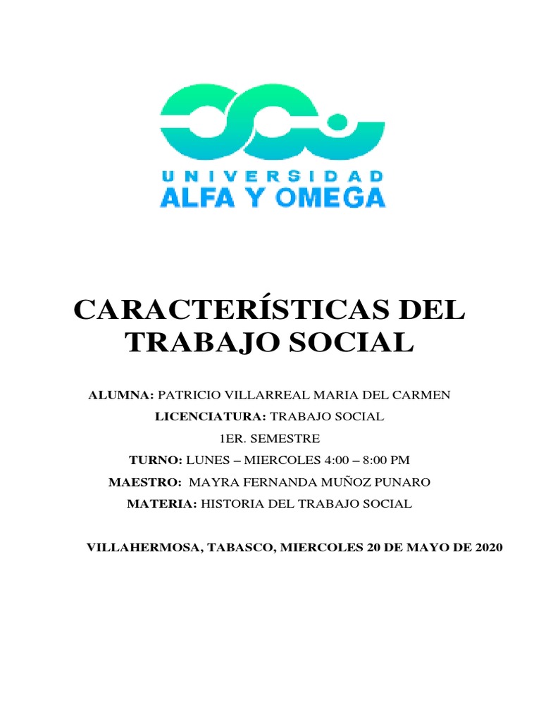 Mapa Conceptual Caracteristicas Del Trabajo Social | PDF | Trabajo