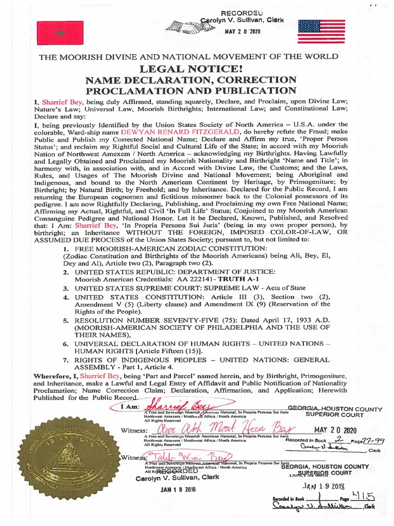 Moorish American Consulate Documents | PDF