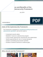 Uses and Benefits of The Cybersecurity Framework: July 2018