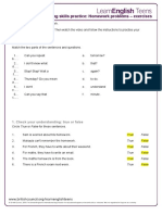 Speaking Skills Practice: Homework Problems - Exercises: Preparation