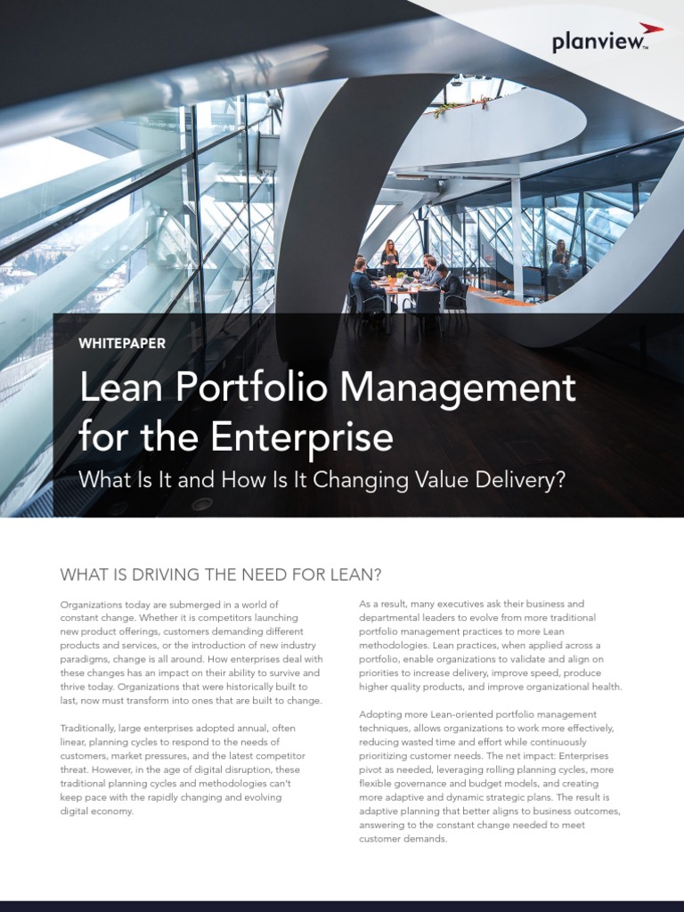 Lean Portfolio Management For The Enterprise WP940LTREN | PDF | Agile ...