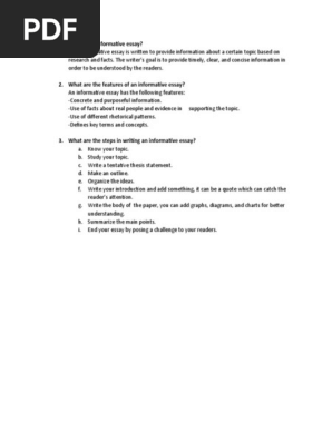 INFORMATIVE ESSAY