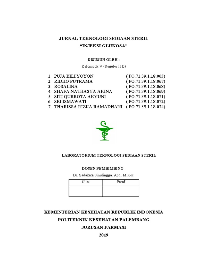 Formula Injeksi Glukosa | PDF