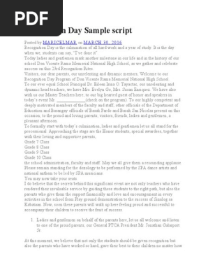 sample script for graduation