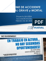 Informe de Accidente Laboral Grave Y Mortal: Proyecto BAVIERA Sucursal BOGOTA Febrero 06 de 2020