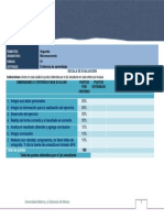 Criterios de Evaluación Evidencia de Aprendizaje U01