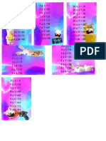 Plantillas de Las Tablas de Multiplicar