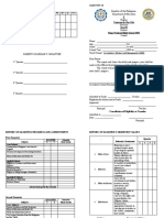 Report On Attendance: No. of School Days No. of Days Present No. of Days Absent