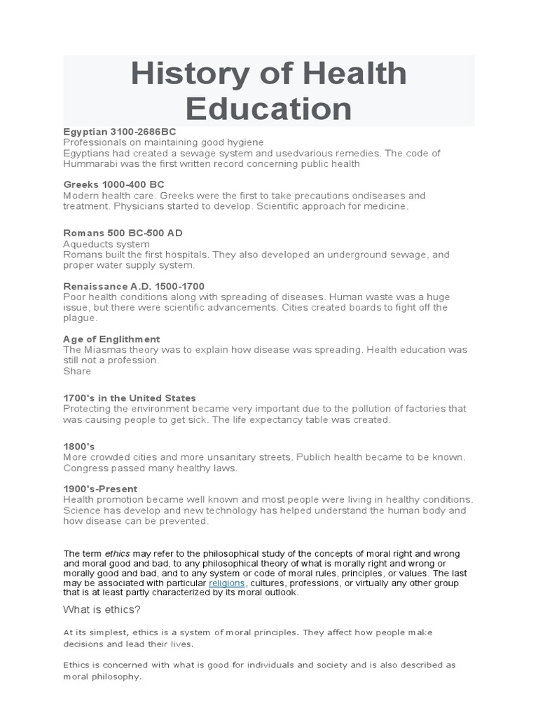 Evolution of Health Education History | PDF | Microbiology | Microorganism