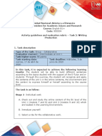 Activities Guide and Evaluation Rubric - Unit 1 - Task 2 - Writing Production