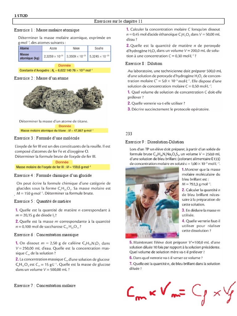 Exercices Chapitre 11 Pdf