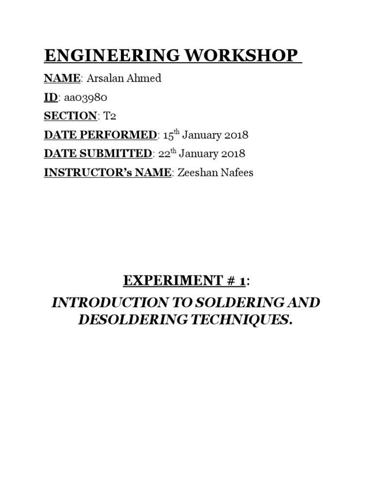 Introduction To Soldering and Desoldering Techniques. PDF Soldering Solder