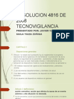 RESOLUCION 4816 DE 2008 TECNOVIGILANCIA