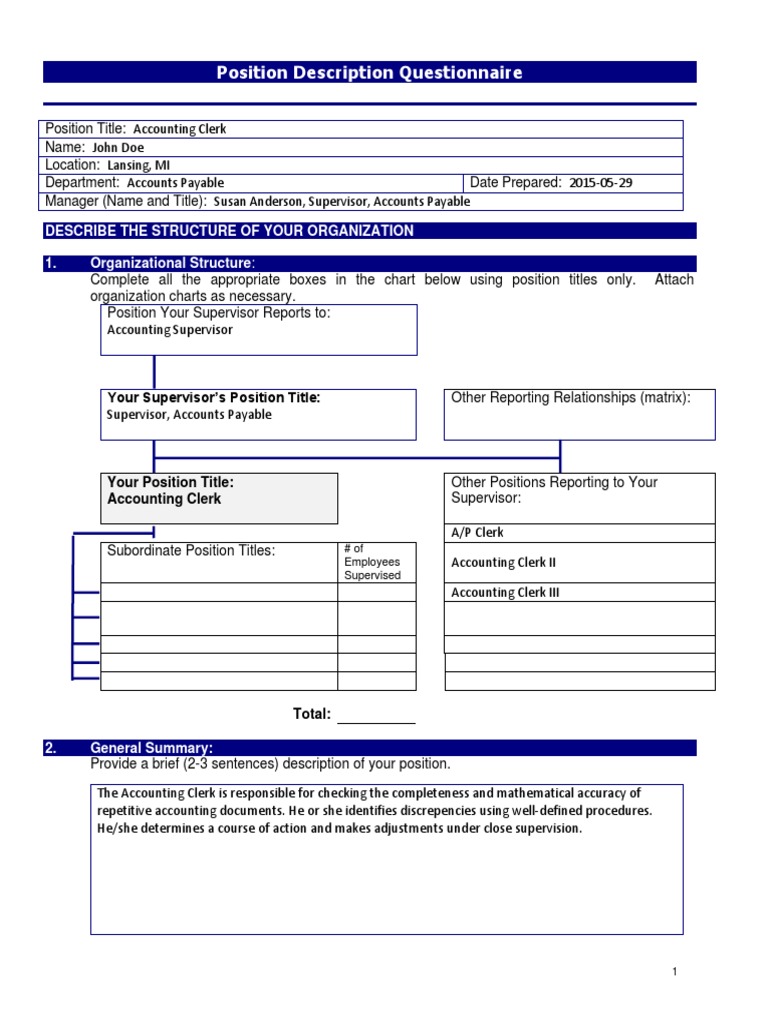 Accounting Clerk Position Overview | PDF | Accounts Payable | Bookkeeping