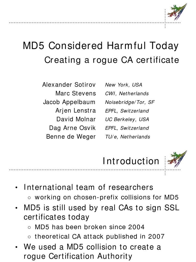 MD5 SSL Vulnerability Exploit | PDF