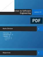 An Introduction To Software Engineering: Lecture # 01