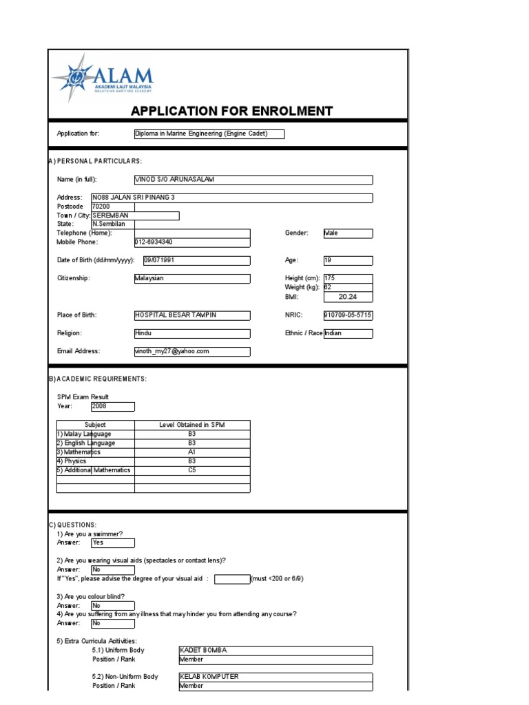 ALAM Application Form 2011 v4 | PDF