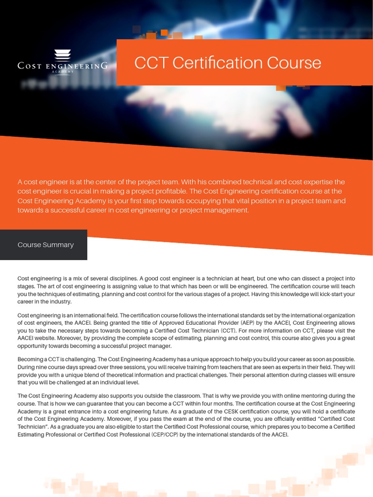 CCT Certification Course Brochure PDF Engineer Certification
