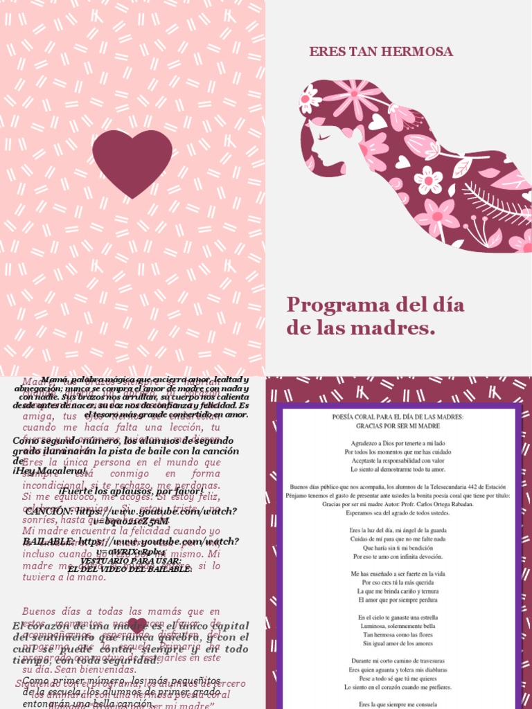 Programa del Festival del Día de las Madres | PDF | Amor | Ropa