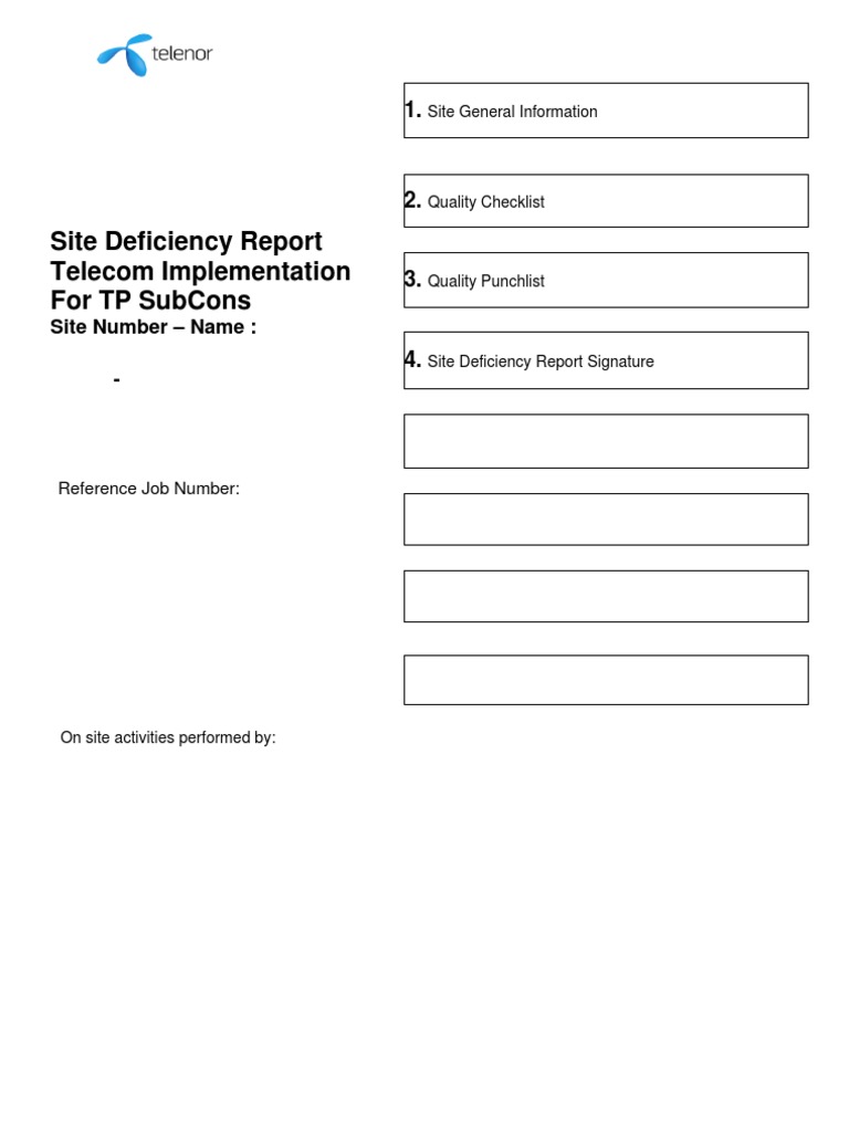 Telecom Site Deficiency Report Template | PDF | Antenna (Radio ...