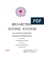 Bio-Metric Voting System: Jntu College of Engineering Nachupally, Karimnagar (Dist)