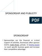 Sponsorship and Publicity