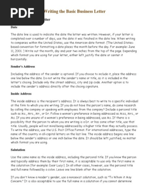 Writing a business letter